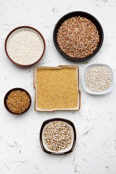 Glutinous Rice Millet Sorghum Foxtail Millet Barley Adlay — Stock Photo, Image