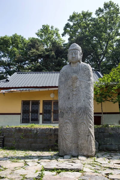 Pyeongchon Standing Stone Buddha Asan Corea Del Sur — Foto de Stock