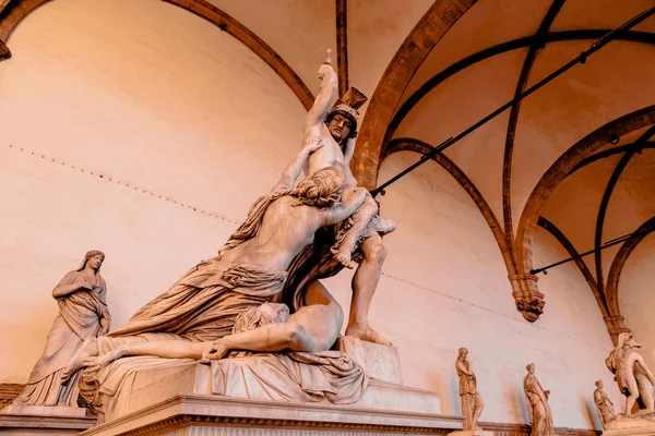 Socha Znásilnění Poliksena Pio Fedi Lodžii Lanzi Florencie — Stock fotografie