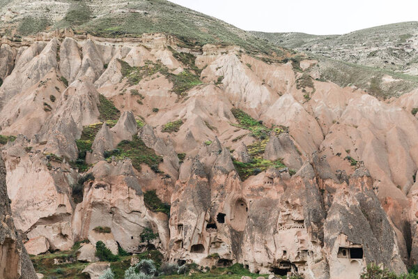 aerial view of beautiful scenic landscape in cappadocia, turkey