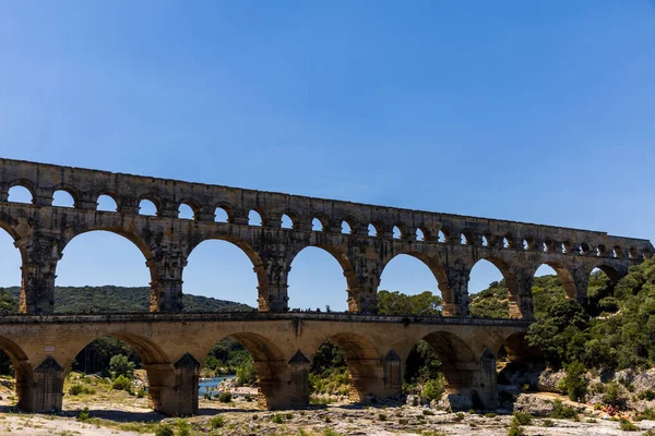 Provence Franciaország 2018 Június Pont Gard Gard Híd Ókori Római — Stock Fotó