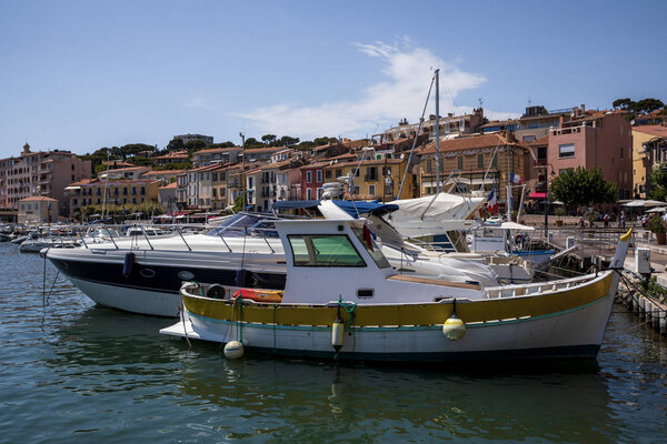 AVIGNON, FRANCE - JUNE 18, 2018: luxury yachts and boats in port, Avignon, france