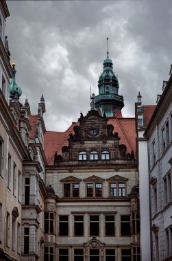 Eski güzel tarihi Almanya'nın Dresden kentinde bina cephe