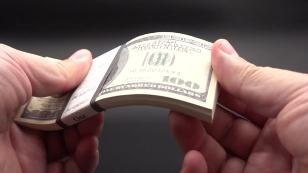 Banknotların bir yığın içinde leafing — Stok video