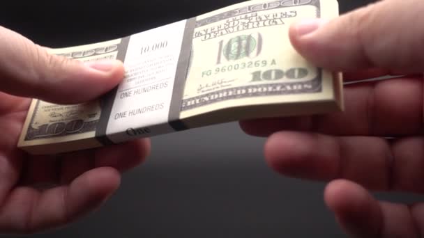 Leafing through a stack of banknotes — Stock Video