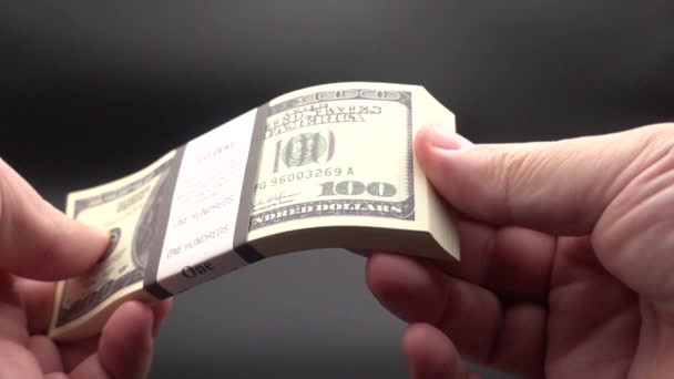 Banknotların bir yığın içinde leafing — Stok video