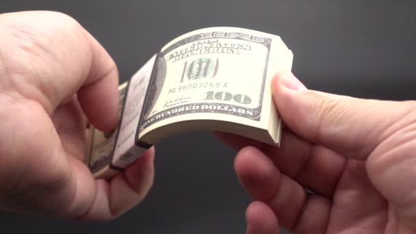 Leafing through a stack of banknotes — Stock Video