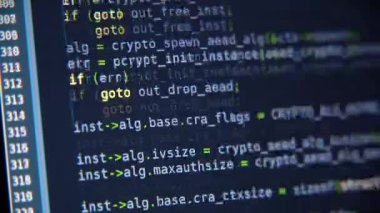 Program kodu bilgisayar ekranında kayar