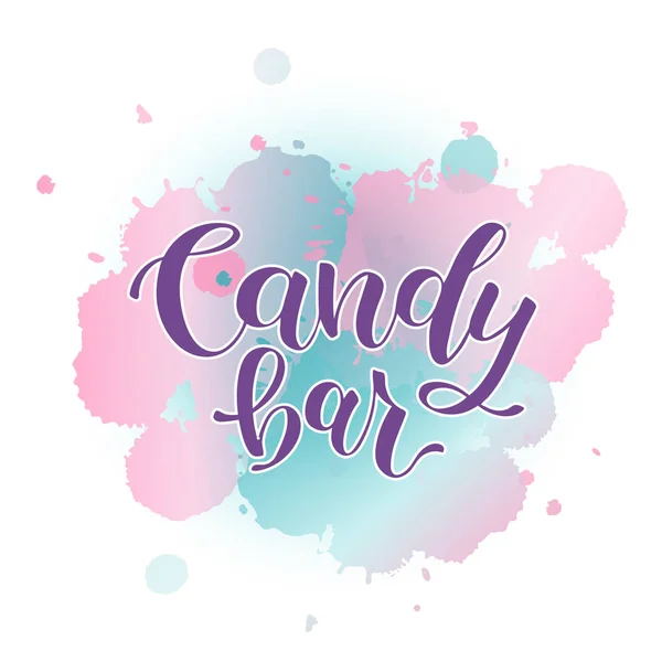 Candy Bar Vektor Illustration Med Bokstäver Och Sött Sånt Symbol — Stock vektor