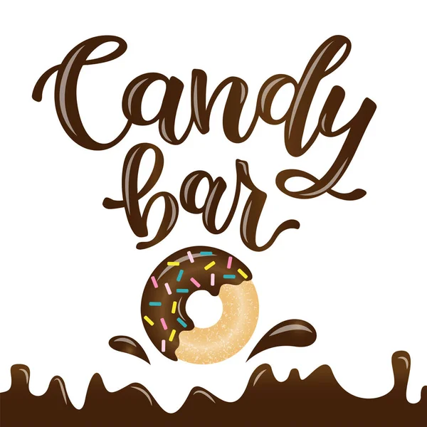 Candy Bar Vector Illustratie Met Belettering Enzo Sweet Symbool Handel — Stockvector