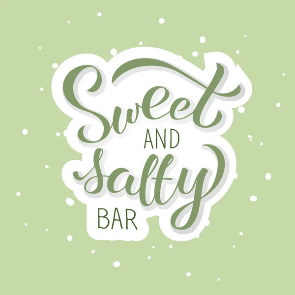 Zoete Zoute Bar Vector Illustratie Voor Handel Verpakking Promotie Belettering — Stockvector