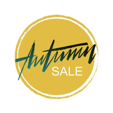 Merhaba sonbahar, yazı logo, tipografi simgesi. Ticaret etiket veya kart şablonu. Hat whits arka plan. Tipografi pocter. EPS 10