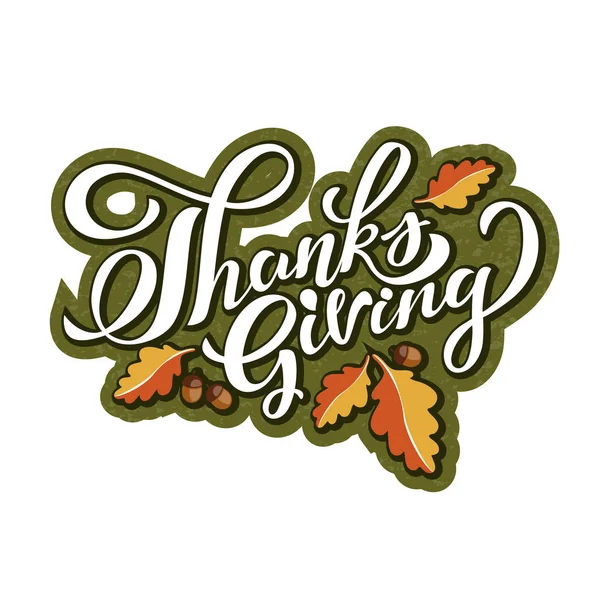 Hand Getekend Happy Thanksgiving Typografie Poster Viering Offerte Voor Kaart — Stockvector