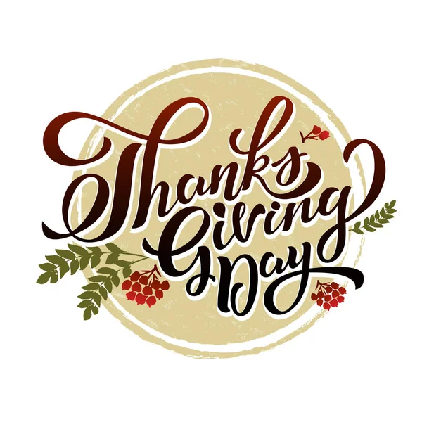 Hand Getekend Happy Thanksgiving Typografie Poster Viering Offerte Voor Kaart — Stockvector