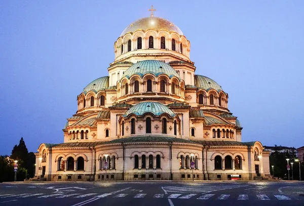 Catedral Alexander Nevsky Amanecer Sofía Bulgaria — Foto de Stock