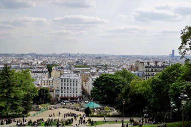Hill Montmartre, Fransa'dan Paris'in panoramik manzarası.