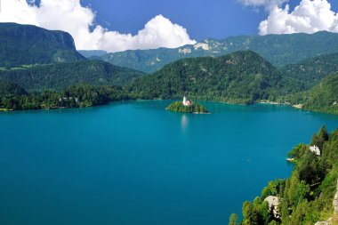 Güzel Bled Gölü, Slovenya.
