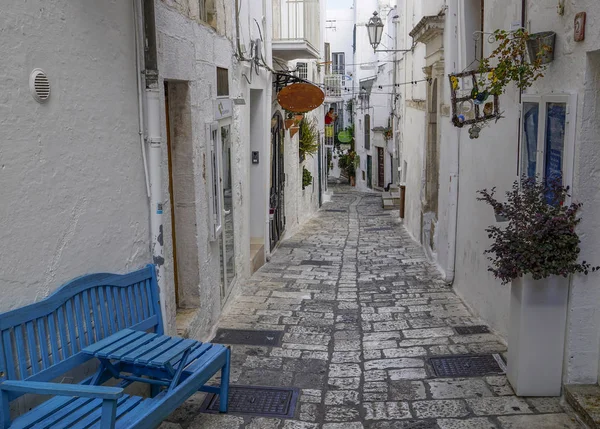 Lovely Street Called White City Ostuni Southern Italy — стоковое фото