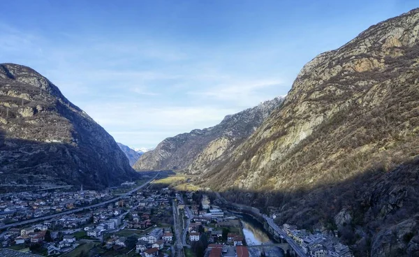 Forte Bard Região Valle Aosta Itália Dezembro 2016 Vista Elevador — Fotografia de Stock