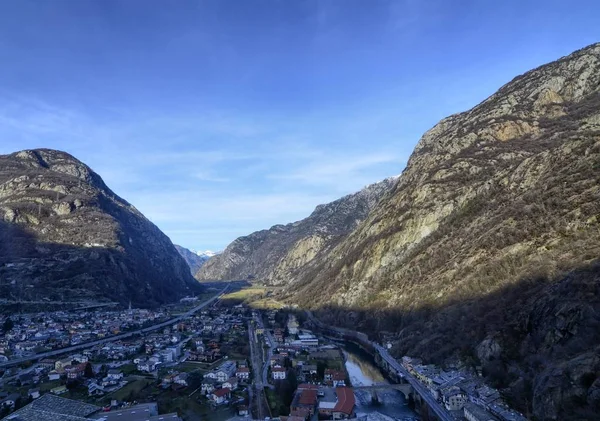 Forte Bard Região Valle Aosta Itália Dezembro 2016 Vista Elevador — Fotografia de Stock