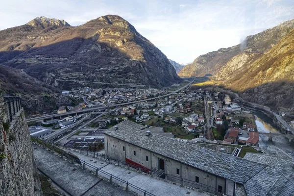 Forte Bard Região Valle Aosta Itália Dezembro 2016 Vista Elevador — Fotografia de Stock