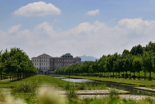 Venaria Reale Region Piemont Włochy Czerwca 2017 Krajobraz Ogrody Pałacu — Zdjęcie stockowe