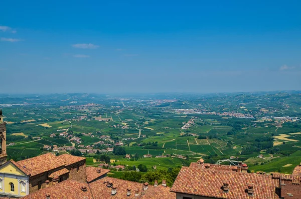 Morra Piemonte Itália Julho 2018 Vista Aérea Topo Torre Sino — Fotografia de Stock