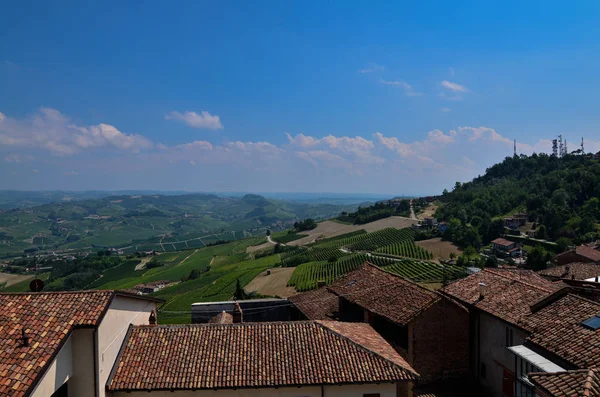 Morra Piemonte Itália Julho 2018 Logo Abaixo Igreja San Martino — Fotografia de Stock