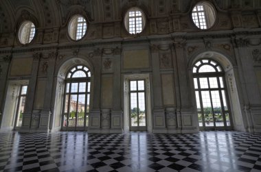 Venaria reale, Piedmont bölgesi, İtalya. Haziran 2017. Muhteşem büyük galeri veya Venaria Royal Palace, Diana. UNESCO mirası.