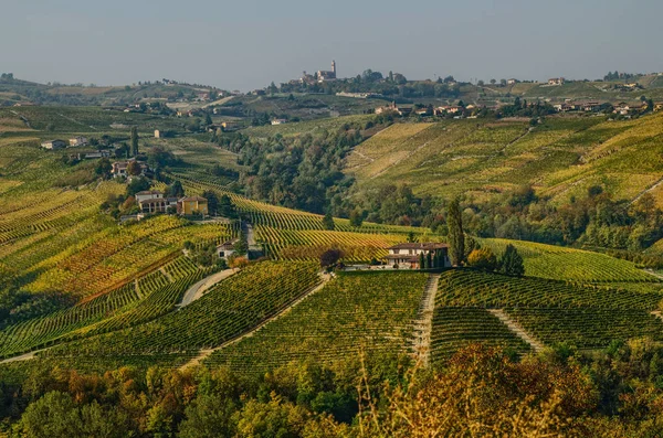 Vista Panorâmica Outono Monferrato Perto Calosso Piemonte Itália Foto Outubro — Fotografia de Stock