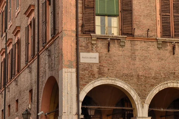 Μόντενα Εμίλια Ρομάνια Ιταλία Δεκεμβρίου 2018 Πιάτσα Ματζόρε Είναι Ιστορικό — Φωτογραφία Αρχείου