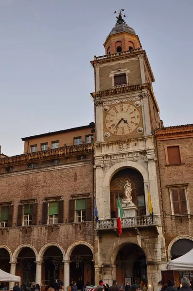 Modena Emília Romanha Itália Dezembro 2018 Piazza Maggiore Centro Histórico — Fotografia de Stock