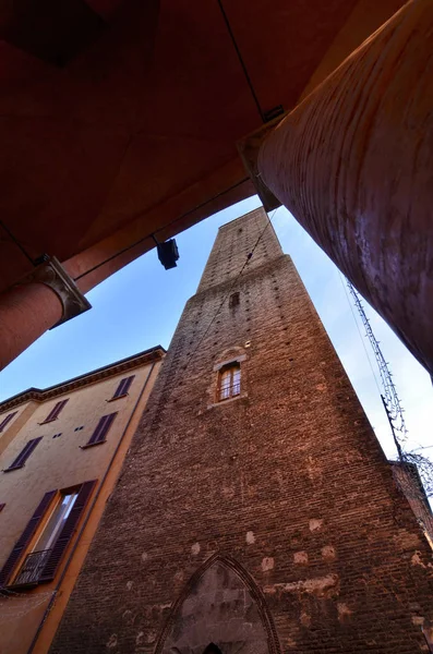Bologna Emilia Romagna Italy December 2018 Tower Azzoguidi Also Called — Stock Photo, Image