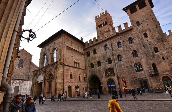 Bologna Emilia Romagna Itálie Prosince 2018 Piazza Maggiore Strany Palazzo — Stock fotografie