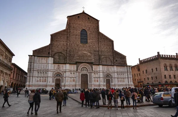 Bologna Emilia Romagna Itálie Prosince 2018 Bazilika San Petronio Nedokončené — Stock fotografie