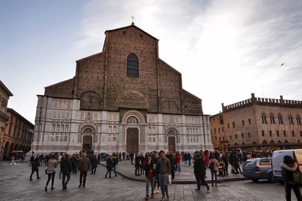 Bologna Emilia Romagna Itálie Prosince 2018 Bazilika San Petronio Nedokončené — Stock fotografie