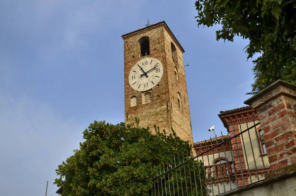Neive, Italy, the clock tower — Stock Photo, Image