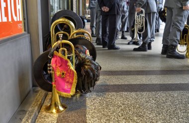 Turin, ıtalyl 2019. Bersaglieri 'nin bir buluşması