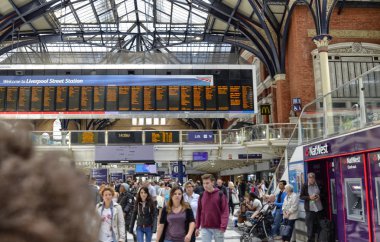 Liverpool street station, Londra İngiltere, 14 Haziran 2018. 