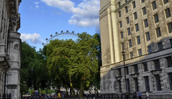 Londyn, Wielka Brytania, 14 2018 czerwca. London Eye o zachodzie słońca — Zdjęcie stockowe