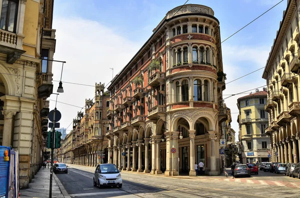 Turin, italien. im historischen zentrum, via pietro micca — Stockfoto