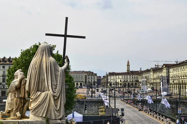 Piazza Vittorio desde la iglesia Gran Madre — Foto de Stock