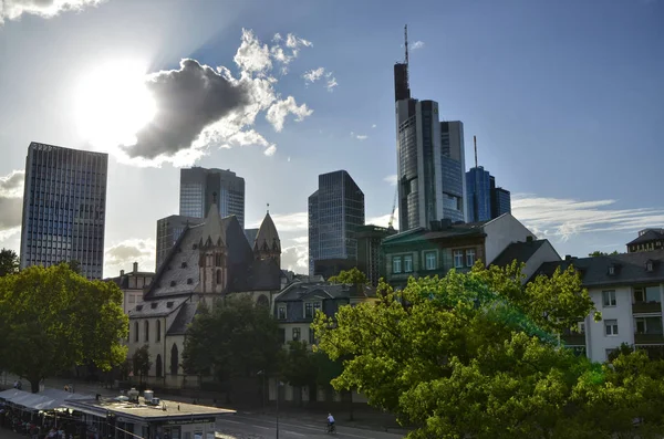 Frankfurt am Main, Duitsland, augustus 2019. de skyline — Stockfoto
