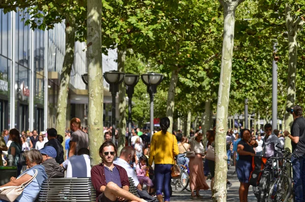 O Zeil é o curso onde a vida social ocorre — Fotografia de Stock