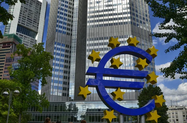 El símbolo azul del euro —  Fotos de Stock