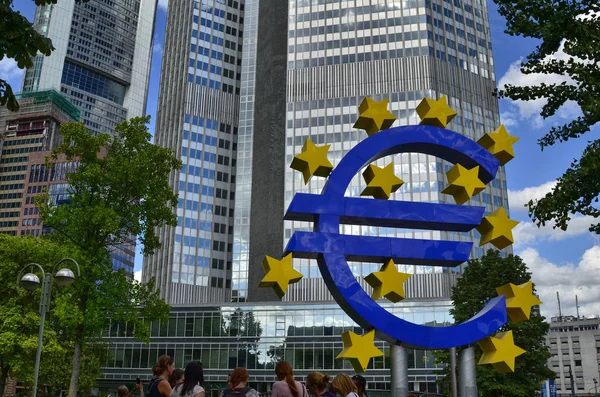 Das blaue Euro-Symbol — Stockfoto