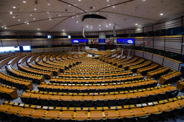 Brussels Belgium August 2019 Headquarters European Parliament Heart Hemicycle Structure — Stock Photo, Image