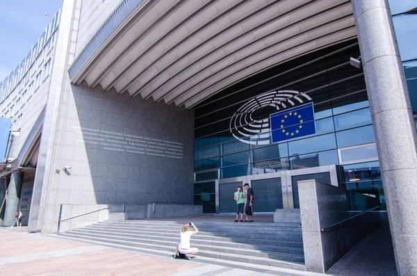 Bruselas Bélgica Agosto 2019 Vista Exterior Los Modernos Palacios Metal — Foto de Stock