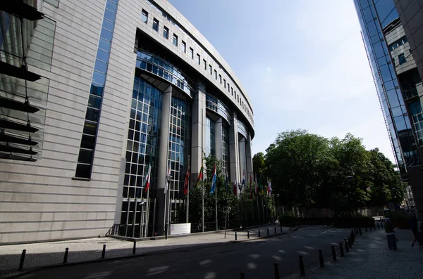 Brüksel Belçika Ağustos 2019 Avrupa Parlamentosu Barındıran Modern Metal Cam — Stok fotoğraf
