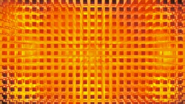Трансляція Pulsating Tech Cubes Grid Matrix Gold Technology Loopable — стокове відео